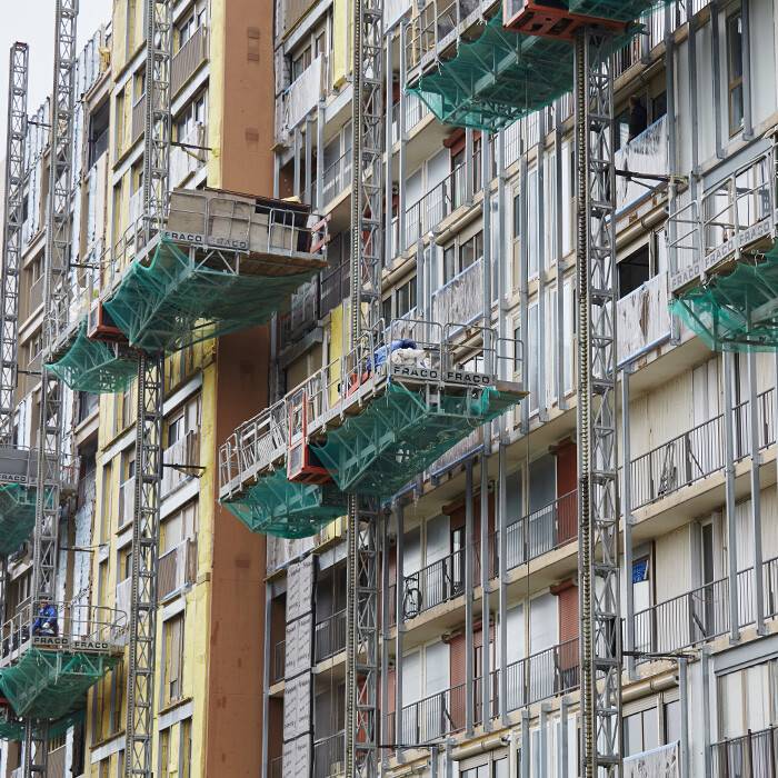 rénovation de façade chantier