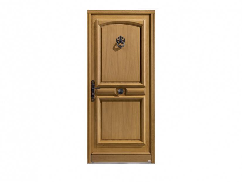 Porte pavillonnaire bois prades avec moulure cintre