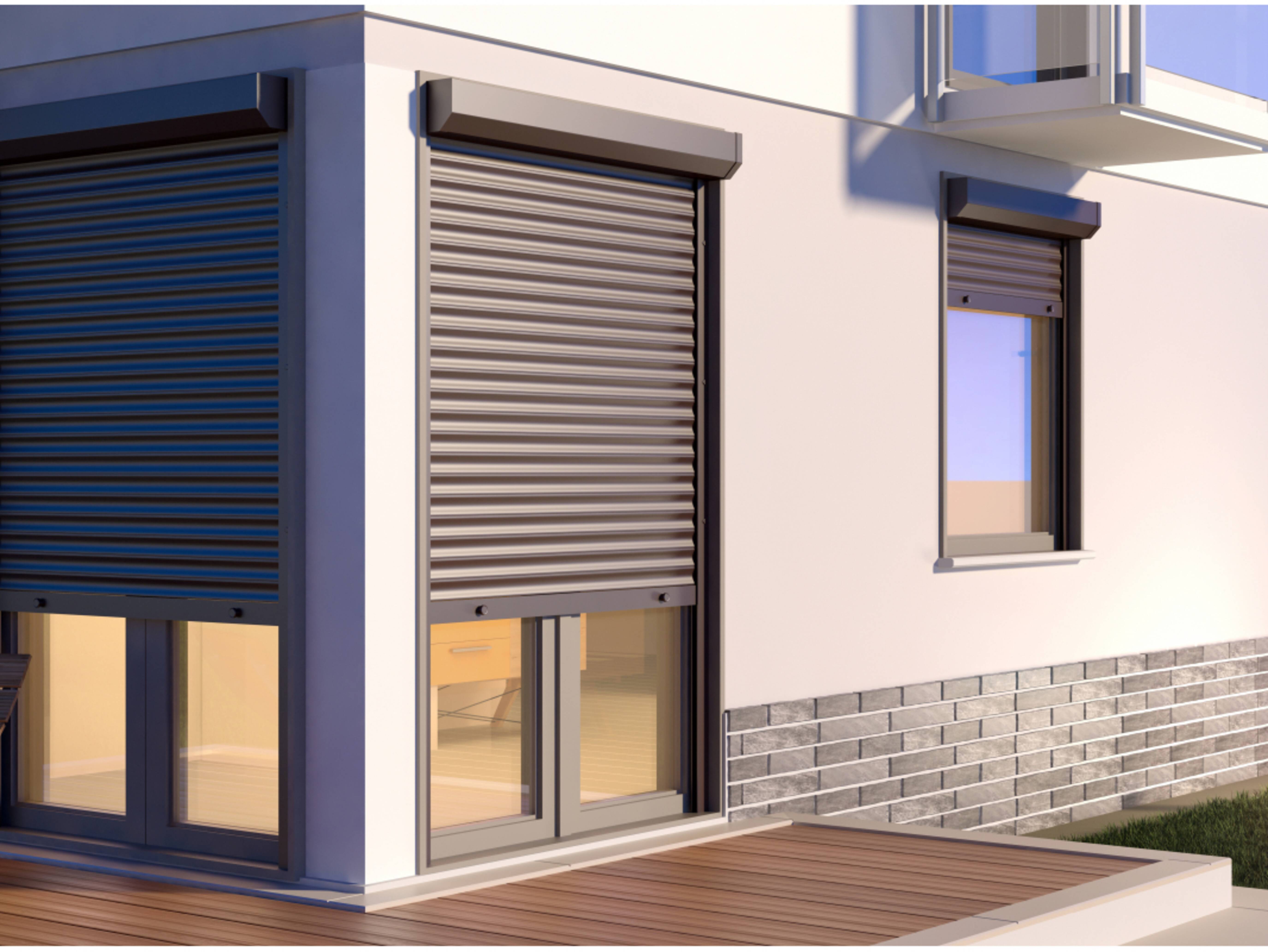 Volet roulant couleur fenêtre ambiance jardin extérieur deux vantaux