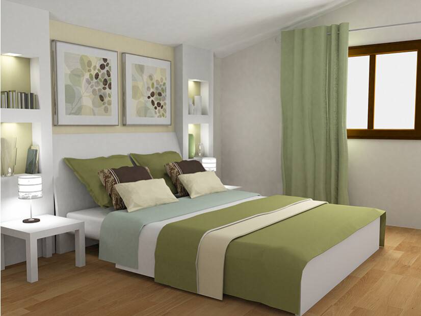 fenêtre coulissante 2 vantaux lasure ambiance chambre contemporain