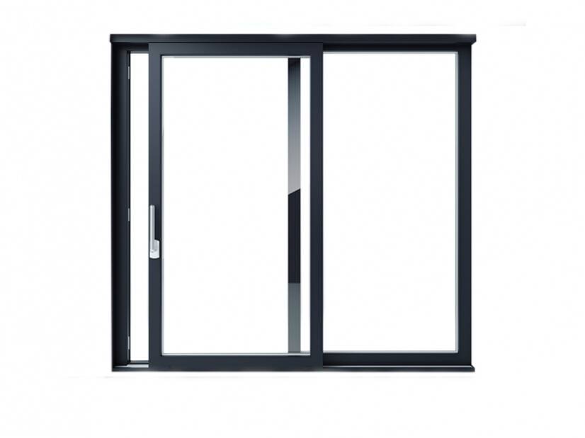 coulissant baie vitrée translation parallèle PVC gris anthracite 