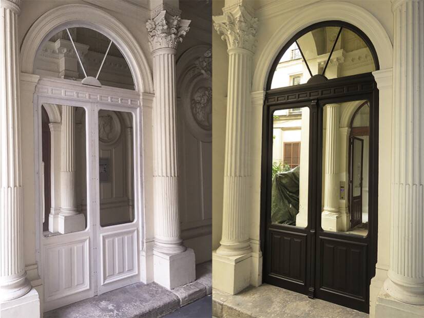 portes immeubles noire et blanche anse de panier croisillon soleil et demi lune soubassement plates bandes portes immeubles noire et blanche anse de panier croisillon soleil et demi lune soubassement plates bandes