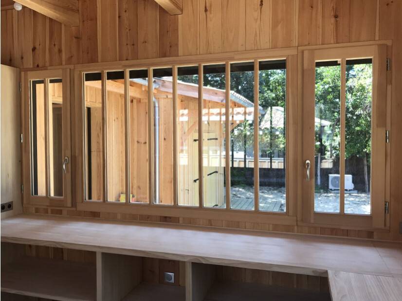 Fenêtre bois Lena 58 style verrière