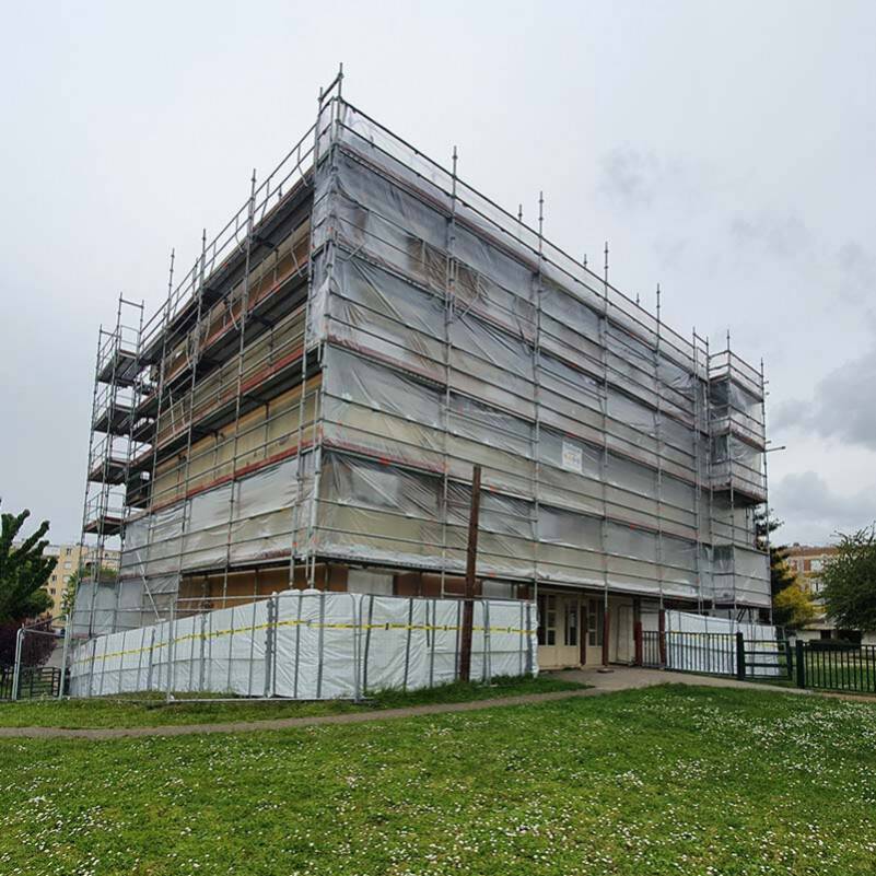 Chantier de rénovation de façades