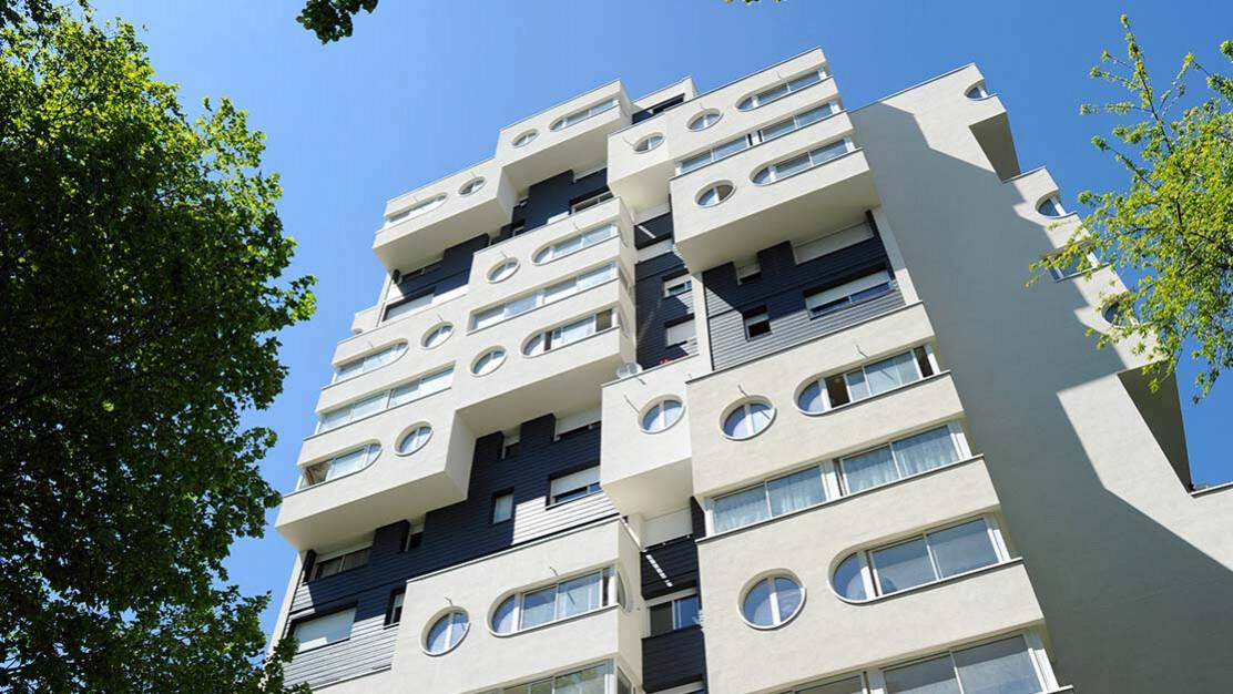 rénovation façade Sevran résidence Boétie 3  bardage gris anthracite