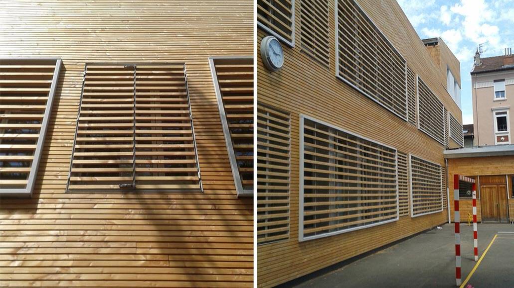 Détail rénovation bois Groupe scolaire Jules Ferry
